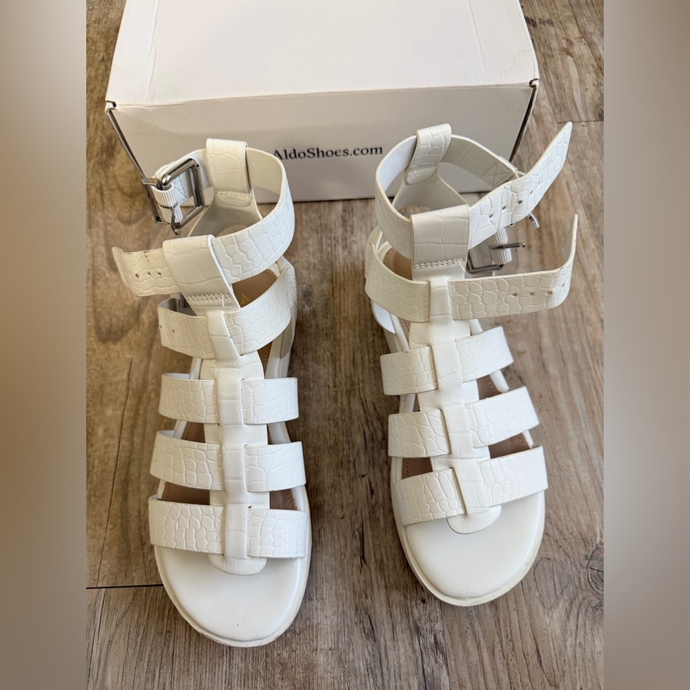 Aldo White Strappy Sandals